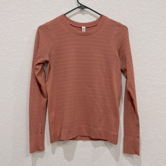 lululemon athletica Tops - Lululemon Breeze By Long Sleeve Size 4 in Copper Clay/Copper Clay